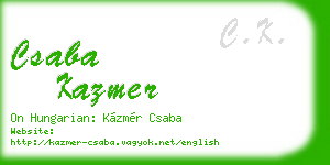 csaba kazmer business card